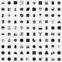 conjunto de 100 iconos de glifos sólidos de negocios vector