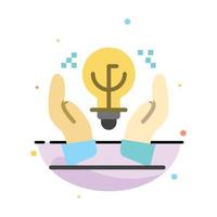 Protected Ideas Business Idea Hand Abstract Flat Color Icon Template vector