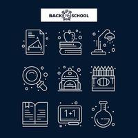 Back to School icon. Education and Learning line icons set. vector