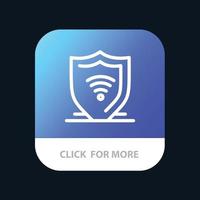 Internet Internet Security Protect Shield Mobile App Button Android and IOS Line Version vector