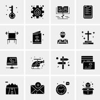 16 iconos de negocios universales vector ilustración de icono creativo para usar en proyectos relacionados con la web y dispositivos móviles