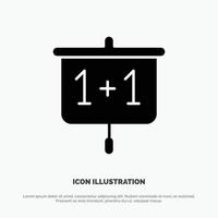 Chart Education Presentation School solid Glyph Icon vector