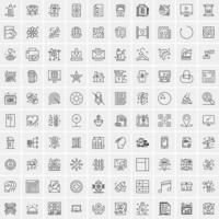 conjunto de 100 iconos de línea de negocios creativos vector