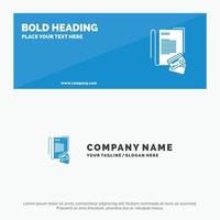 Note Notebook Cards Credit  SOlid Icon Website Banner and Business Logo Template vector