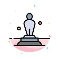 Academy Award Oscar Statue Trophy Abstract Flat Color Icon Template vector