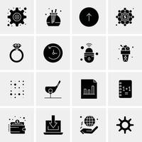 16 iconos de negocios universales vector ilustración de icono creativo para usar en proyectos relacionados con la web y dispositivos móviles