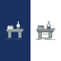 Biology chemistry lab laboratory production Flat Color Icon Vector