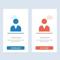 Administrator Man User  Blue and Red Download and Buy Now web Widget Card Template vector