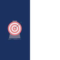 Aim focus goal target targeting Flat Color Icon Vector