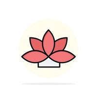 flor india loto planta resumen círculo fondo plano color icono vector