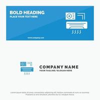 Air Aircondition Ac Room SOlid Icon Website Banner and Business Logo Template vector