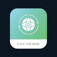 Globe World Earth Atom Connect Mobile App Button Android and IOS Glyph Version vector