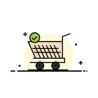 carrito de compras al por menor carrito de compras línea plana llena de icono vector plantilla de banner