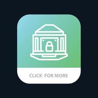 Bank Banking Internet Lock Security Mobile App Button Android and IOS Line Version vector