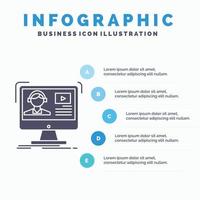 tutorials. video. media. online. education Infographics Template for Website and Presentation. GLyph Gray icon with Blue infographic style vector illustration.