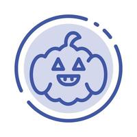 icono de línea de línea punteada azul de estados unidos de calabaza vector