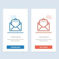 Document Mail  Blue and Red Download and Buy Now web Widget Card Template vector