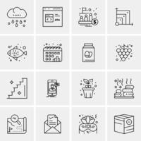 16 iconos de negocios universales vector ilustración de icono creativo para usar en proyectos relacionados con la web y dispositivos móviles