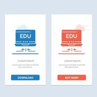 Laptop Hardware Arrow Education  Blue and Red Download and Buy Now web Widget Card Template vector