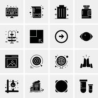 16 iconos de negocios universales vector ilustración de icono creativo para usar en proyectos relacionados con la web y dispositivos móviles