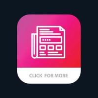 anuncio de periódico titular de papel botón de aplicación móvil versión de línea de android e ios vector