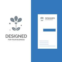Flower Floral Nature Spring Grey Logo Design and Business Card Template vector