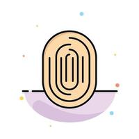 Fingerprint Identity Recognition Scan Scanner Scanning Abstract Flat Color Icon Template vector