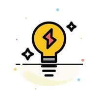 Bulb Light Power Abstract Flat Color Icon Template vector