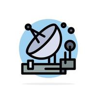 Antenna Communication Parabolic Satellite Space Abstract Circle Background Flat color Icon vector