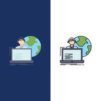 outsource outsourcing allocation human online Flat Color Icon Vector