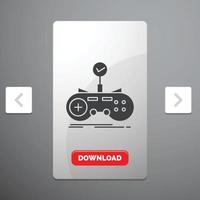 Check. controller. game. gamepad. gaming Glyph Icon vector