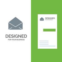 mensaje de correo electrónico diseño de logotipo gris abierto y plantilla de tarjeta de visita vector