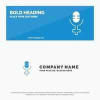 Microphone Record SOlid Icon Website Banner and Business Logo Template vector