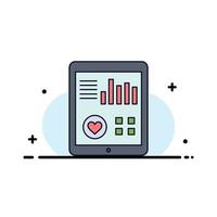 monitoring health heart pulse Patient Report Flat Color Icon Vector