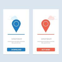 Location Marker Pin  Blue and Red Download and Buy Now web Widget Card Template vector