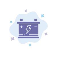 Accumulator Battery Power Car Blue Icon on Abstract Cloud Background vector