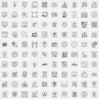 100 iconos de negocios para web y material impreso vector