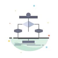 Algorithm chart data diagram flow Flat Color Icon Vector