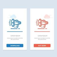 Speaker Loudspeaker Voice Announcement  Blue and Red Download and Buy Now web Widget Card Template vector