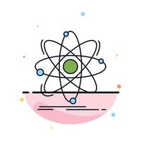 Atom science chemistry Physics nuclear Flat Color Icon Vector