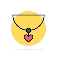 Necklace Heart Gift Abstract Circle Background Flat color Icon vector
