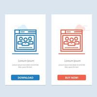 Browser Network Web Education  Blue and Red Download and Buy Now web Widget Card Template vector