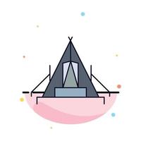 tent camping camp campsite outdoor Flat Color Icon Vector