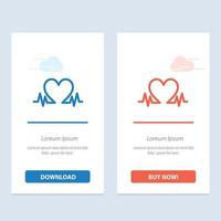 Heartbeat Love Heart Wedding  Blue and Red Download and Buy Now web Widget Card Template vector