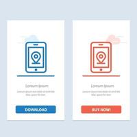 Mobile Internet Location  Blue and Red Download and Buy Now web Widget Card Template vector