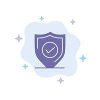 Confirm Protection Security Secure Blue Icon on Abstract Cloud Background vector