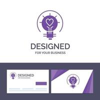 Creative Business Card and Logo template Bulb Valentine Light Light Bulb Tips Vector Illustration