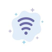 Wifi Services Signal Blue Icon on Abstract Cloud Background vector