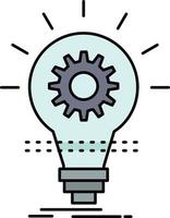 Bulb develop idea innovation light Flat Color Icon Vector