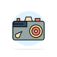 Camera Education Image Picture Abstract Circle Background Flat color Icon vector